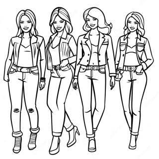 Newjeans Members In Stylish Outfits Coloring Page 41133-33016