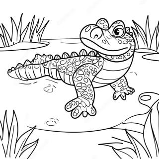 Vector The Crocodile Swimming In Water Coloring Page 41163-33038