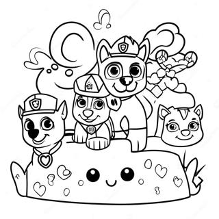 Paw Patrol Birthday Celebration Coloring Page 41172-33035