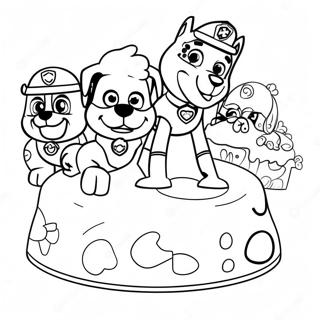 Paw Patrol Birthday Cake Coloring Page 41173-33042