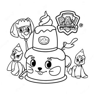 Paw Patrol Birthday Cake Coloring Page 41173-33043