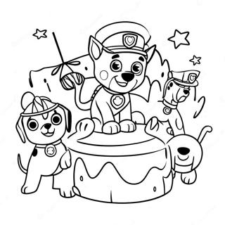 Paw Patrol Birthday Cake Coloring Page 41173-33044