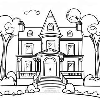 Dream House Mansion Exterior Coloring Page 41202-33067