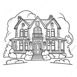 Dream House Mansion Exterior Coloring Page 41202-33068