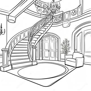 Elegant Dream House Mansion Interior Coloring Page 41203-33063