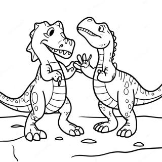 Spinosaurus Vs T Rex Epic Battle Coloring Page 41212-33070