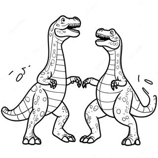 Spinosaurus Vs T Rex Epic Battle Coloring Page 41212-33071