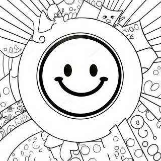 Smiley Preppy Coloring Page 4121-3462