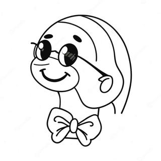 Smiley Preppy Coloring Page 4121-3463