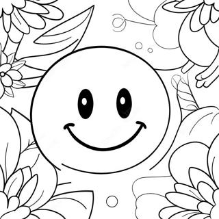 Smiley Preppy Coloring Page 4121-3464