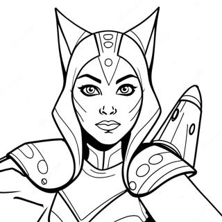 Ahsoka In Action Coloring Page 41223-33085