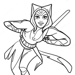 Ahsoka In Action Coloring Page 41223-33086