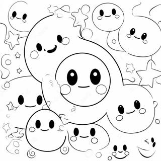 Cute Smiley Faces Coloring Page 4122-3465