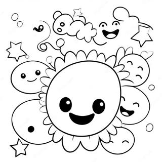 Cute Smiley Faces Coloring Page 4122-3466