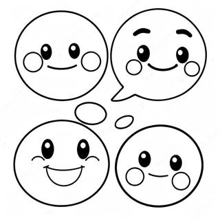 Cute Smiley Faces Coloring Page 4122-3467