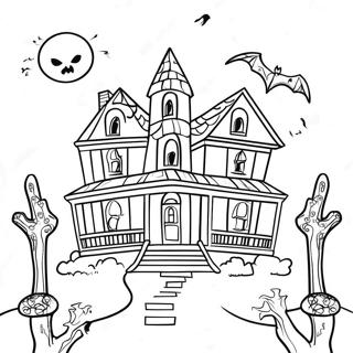 Spooky Haunted House Coloring Page 41233-33089