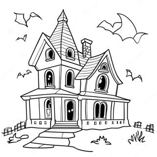 Spooky Haunted House Coloring Page 41233-33090