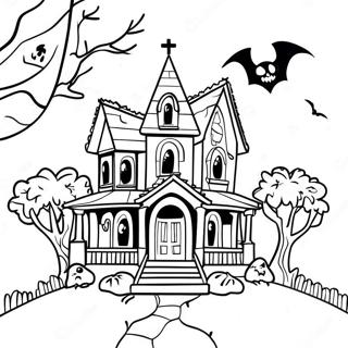 Spooky Haunted House Coloring Page 41233-33091