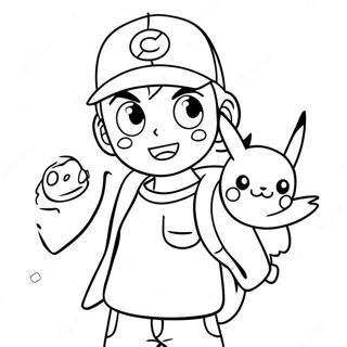 Ash Ketchum With Pikachu Coloring Page 41293-33141