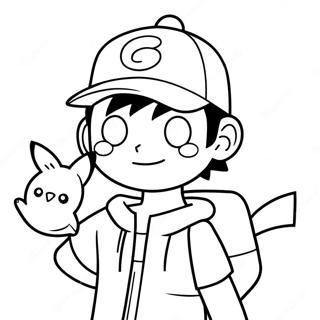 Ash Ketchum With Pikachu Coloring Page 41293-33142