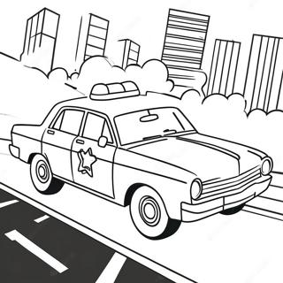 Cool Police Car In Action Coloring Page 412-329