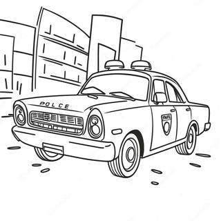 Cool Police Car In Action Coloring Page 412-331