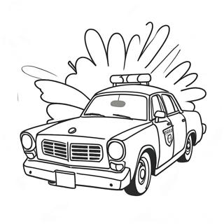 Cool Police Car In Action Coloring Page 412-332