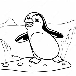 Adorable Penguin Sliding On Ice Coloring Page 41303-33159