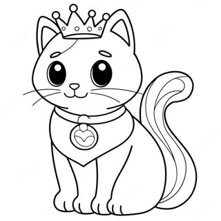 Princess Cat Coloring Pages