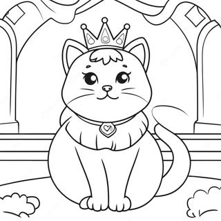 Royal Princess Cat In A Castle Coloring Page 41323-33165