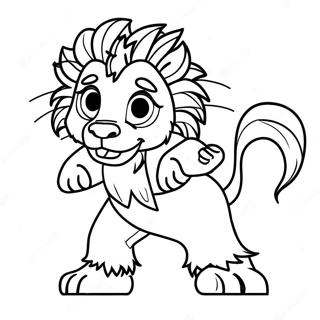 Alex The Lion Dancing Coloring Page 41363-33194