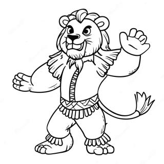 Alex The Lion Dancing Coloring Page 41363-33196