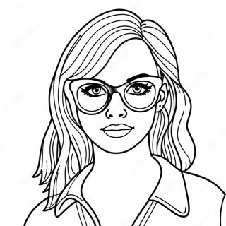 Cool Bad Girl With Sunglasses Coloring Page 41383-33205