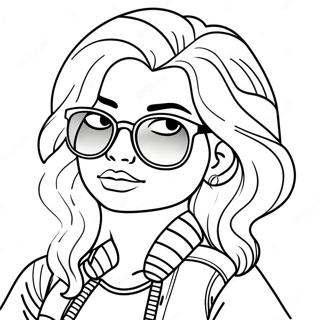 Cool Bad Girl With Sunglasses Coloring Page 41383-33206