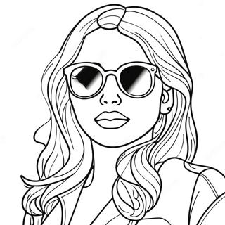 Cool Bad Girl With Sunglasses Coloring Page 41383-33207