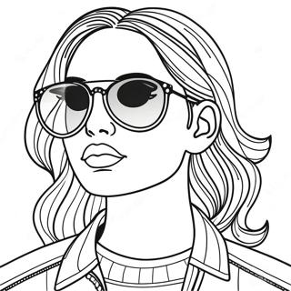 Cool Bad Girl With Sunglasses Coloring Page 41383-33208