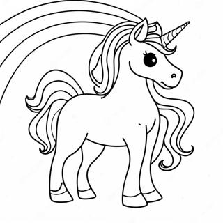 Magical Unicorn In A Rainbow Coloring Page 41463-33269