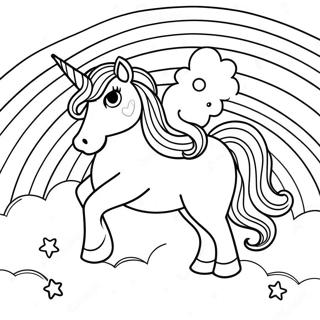 Magical Unicorn In A Rainbow Coloring Page 41463-33271