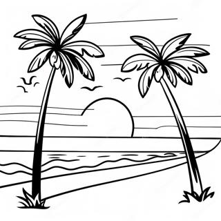 Miami Beach Sunset Coloring Page 41472-33274