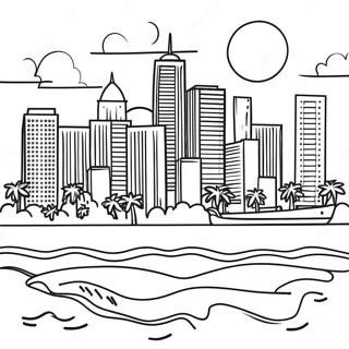 Colorful Miami Skyline Coloring Page 41473-33278