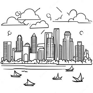 Colorful Miami Skyline Coloring Page 41473-33279