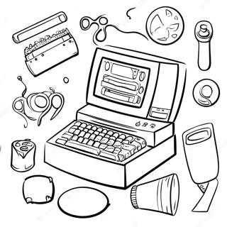 Kindergarten Computer Parts Coloring Pages