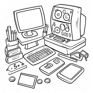 Kindergarten Computer Parts Coloring Page 41482-33290