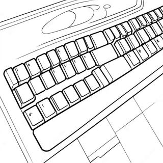 Colorful Keyboard With Bright Keys Coloring Page 41483-33282