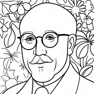 Henri Matisse Portrait Coloring Page 41513-33306