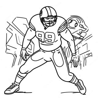 Aaron Donald Action Pose Coloring Page 41522-33312