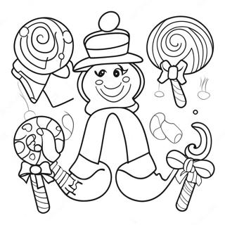 Colorful Candyland Characters Coloring Page 4152-3491