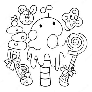 Colorful Candyland Characters Coloring Page 4152-3492