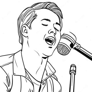 Zach Bryan Singing On Stage Coloring Page 41533-33325