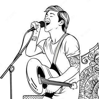 Zach Bryan Singing On Stage Coloring Page 41533-33326